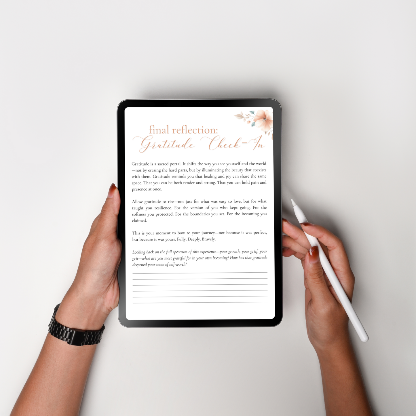 "Becoming Her" Guided Journal – Printable 7x9 Self-Reflection Journal for Women (Digital Download)