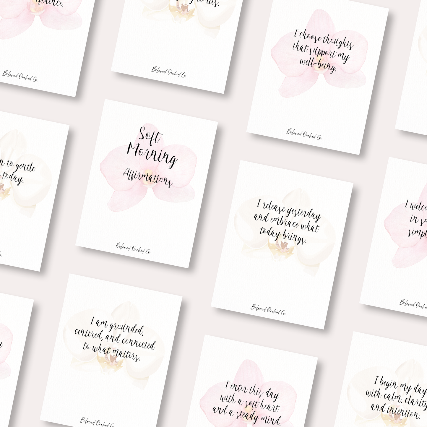 Digital Soft Morning Affirmation Cards (Free Printable Download)