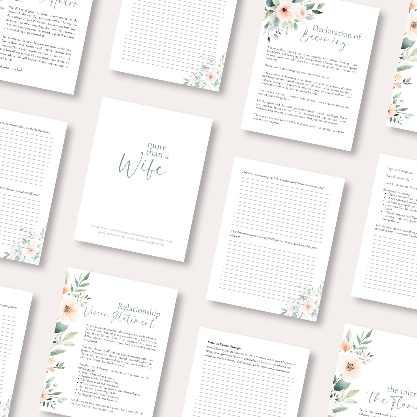 "More Than a Wife" Guided Journal – Printable 7x9 Self-Reflection Journal for Wives (Digital Download)
