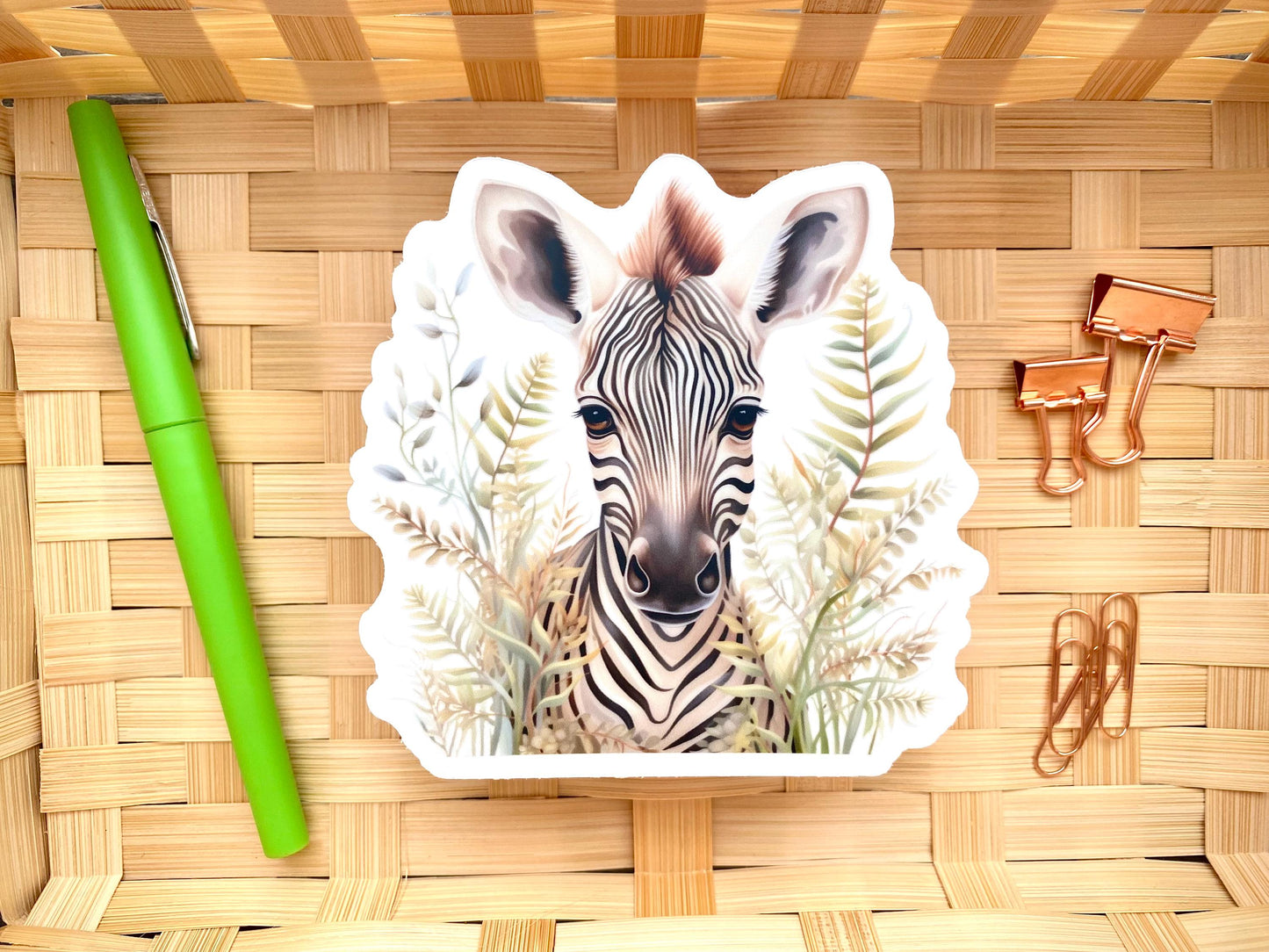 Clear Zebra Sticker, 3.9x4in