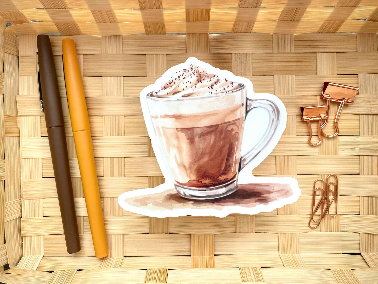 Clear Coffee Sticker, 4x3.6in