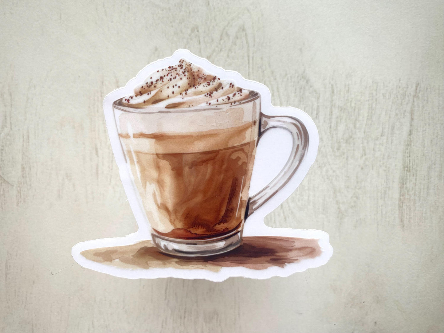 Clear Coffee Sticker, 4x3.6in