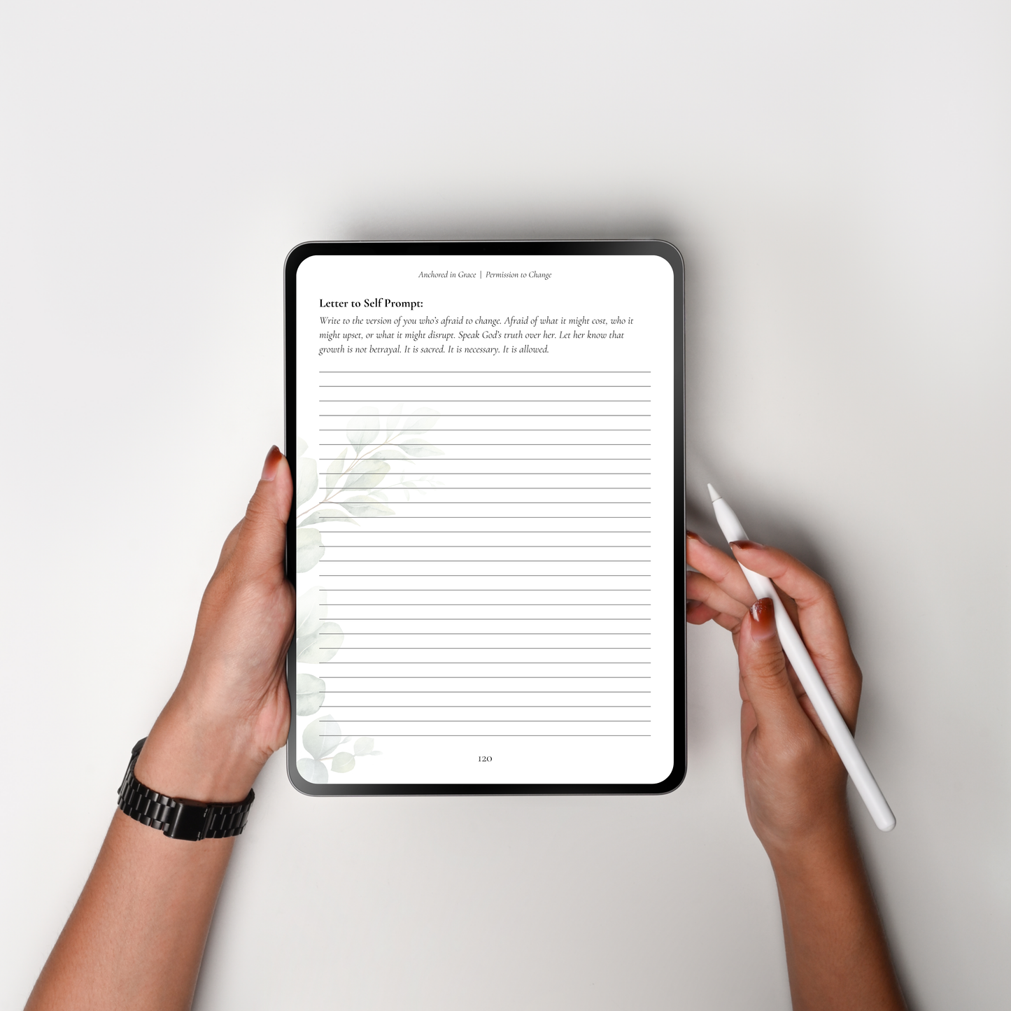 "Anchored in Grace" Guided Journal – Printable Faith-Based Reflection Journal for Wives (Digital Download)