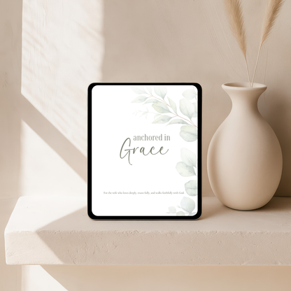 "Anchored in Grace" Guided Journal – Printable Faith-Based Reflection Journal for Wives (Digital Download)