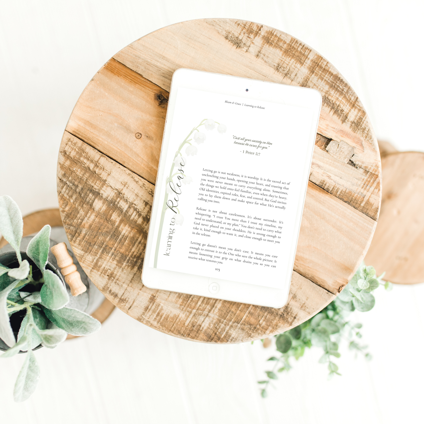 "Bloom & Grace" Guided Journal – Printable Faith-Based Reflection Journal for Women (Digital Download)