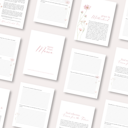 "More Than Mama" Guided Journal – Printable 7x9 Self-Reflection Journal for Moms (Digital Download)