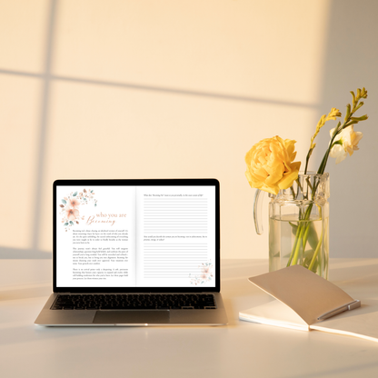 "Becoming Her" Guided Journal – Printable 7x9 Self-Reflection Journal for Women (Digital Download)