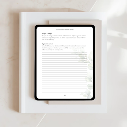 "Anchored in Grace" Guided Journal – Printable Faith-Based Reflection Journal for Wives (Digital Download)