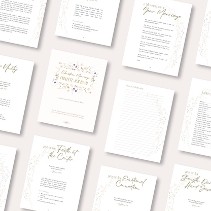 "Christian Marriage Prayer Journal" - A Printable Faith-Centered Prayer Guide for Wives (Digital Download)