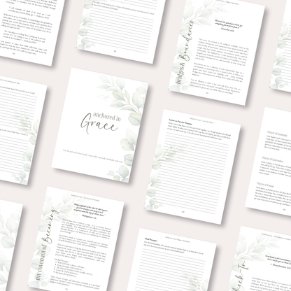 "Anchored in Grace" Guided Journal – Printable Faith-Based Reflection Journal for Wives (Digital Download)