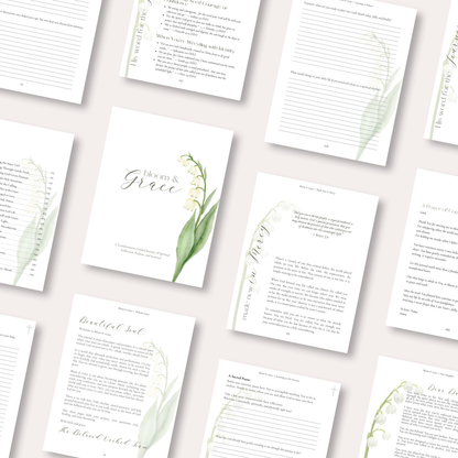"Bloom & Grace" Guided Journal – Printable Faith-Based Reflection Journal for Women (Digital Download)
