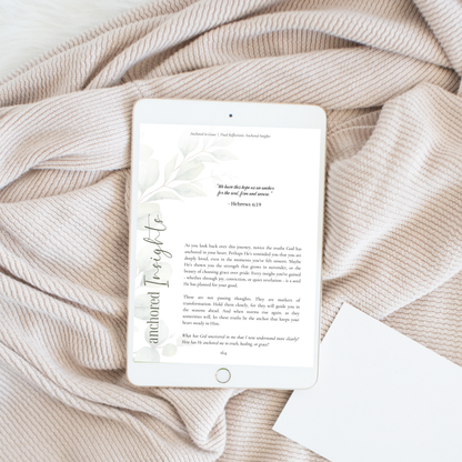 "Anchored in Grace" Guided Journal – Printable Faith-Based Reflection Journal for Wives (Digital Download)
