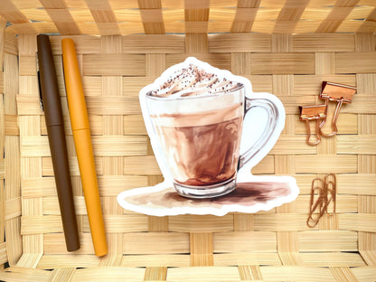 Clear Coffee Sticker, 4x3.6in